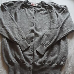Vintage grey wool  cardigan